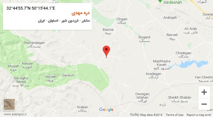 روستای دره مهدی بر روی نقشه
