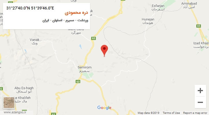 روستای دره محمودی بر روی نقشه