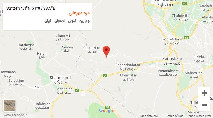 روستای دره مهرعلی بر روی نقشه