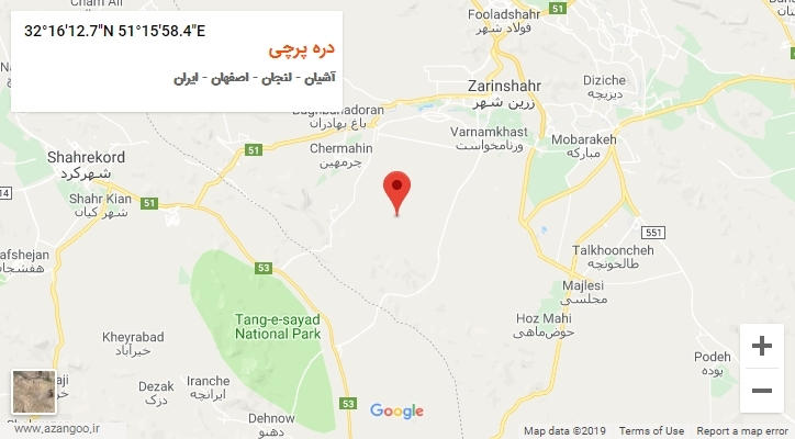 روستای دره پرچی بر روی نقشه