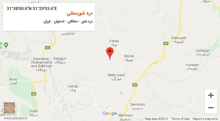 روستای دره شورسفلی بر روی نقشه