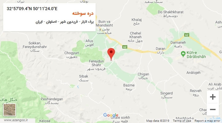 روستای دره سوخته بر روی نقشه