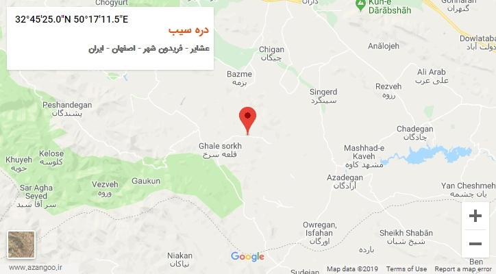 روستای دره سیب بر روی نقشه