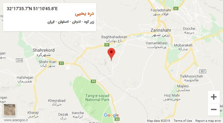 روستای دره یحیی بر روی نقشه