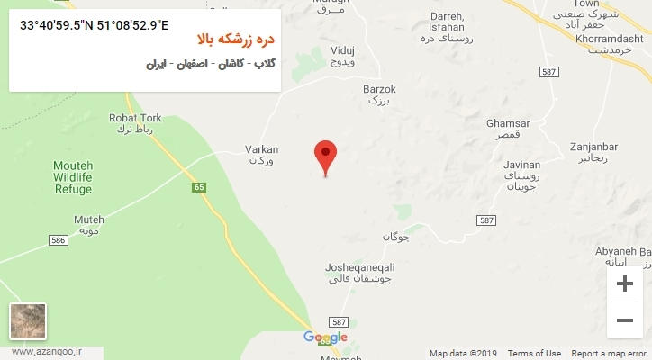 روستای دره زرشکه بالا بر روی نقشه