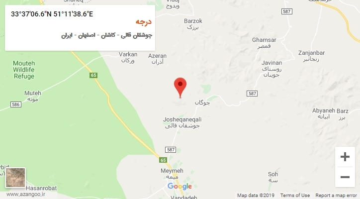روستای درجه بر روی نقشه