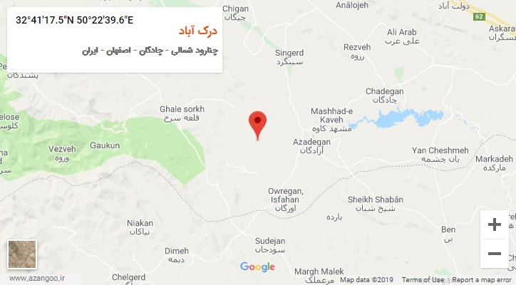 روستای درک آباد بر روی نقشه