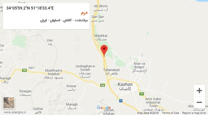 روستای درم بر روی نقشه