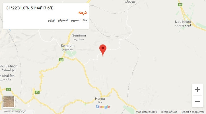 روستای درمه بر روی نقشه