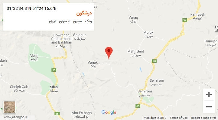 روستای درشگون بر روی نقشه