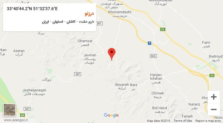 روستای درزنو بر روی نقشه