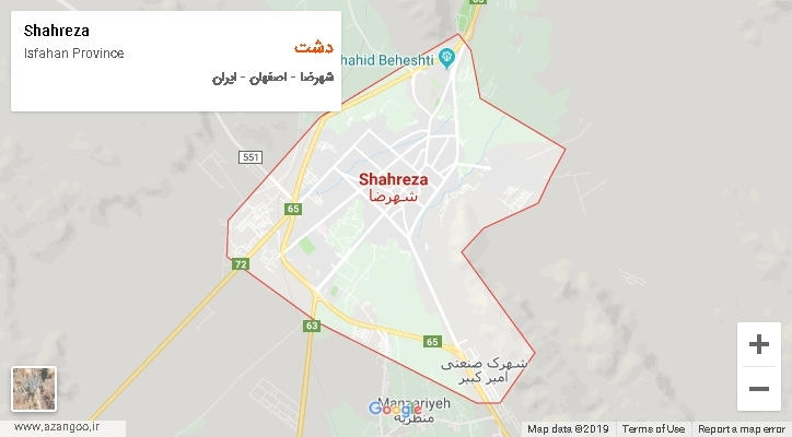 دهستان دشت بر روی نقشه