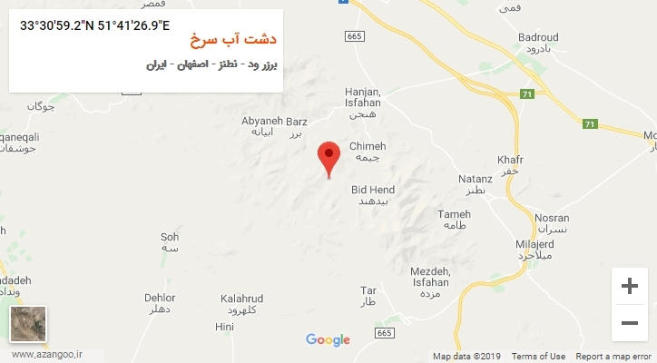 روستای دشت آب سرخ بر روی نقشه
