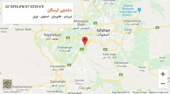 روستای دشتچی کرسگان بر روی نقشه
