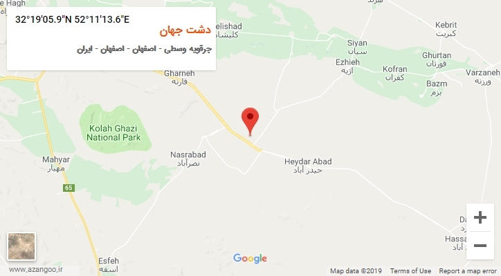 روستای دشت جهان بر روی نقشه