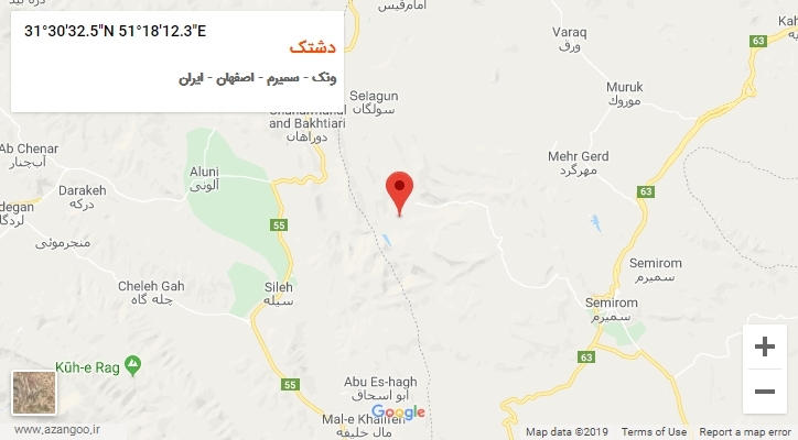 روستای دشتک بر روی نقشه