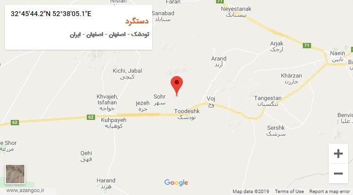 روستای دستگرد بر روی نقشه