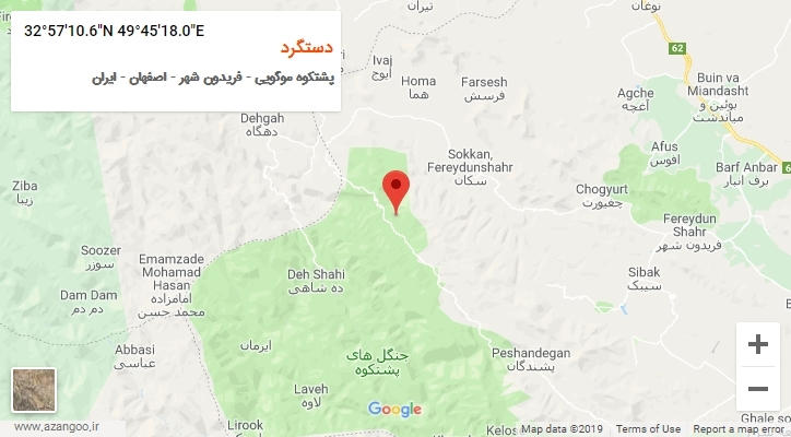 روستای دستگرد بر روی نقشه