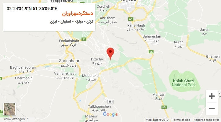 روستای دستگردمهراوران بر روی نقشه