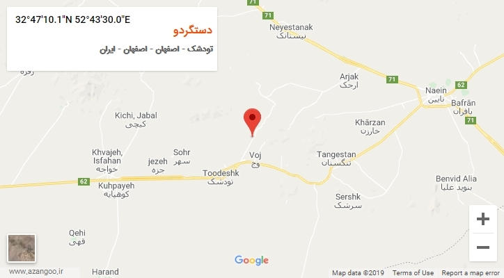 روستای دستگردو بر روی نقشه