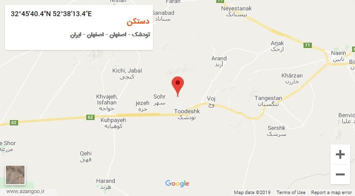 روستای دستکن بر روی نقشه