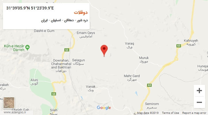 روستای دوقلات بر روی نقشه
