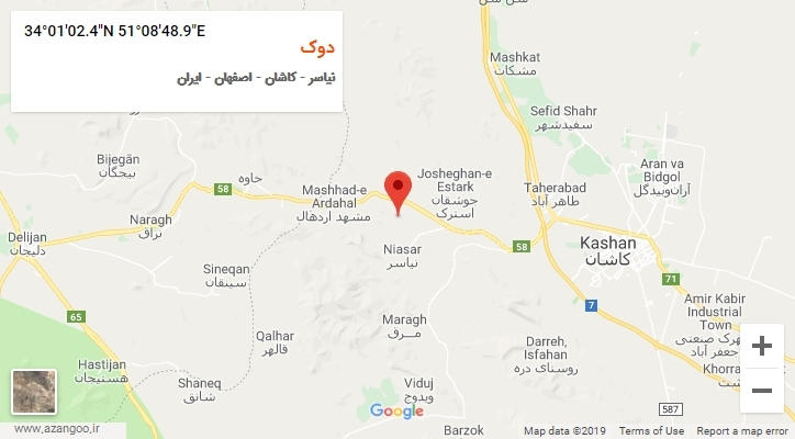 روستای دوک بر روی نقشه