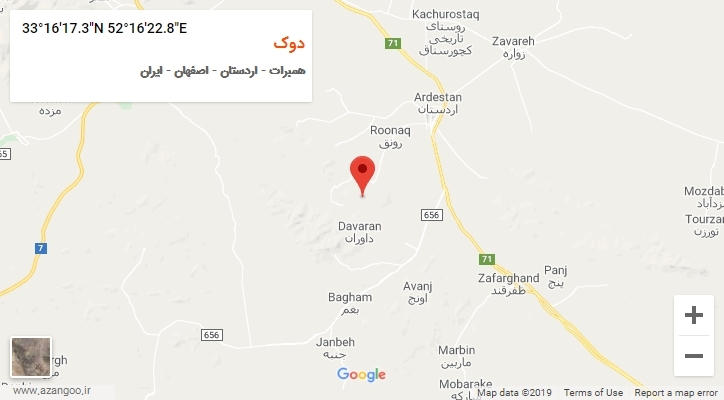 روستای دوک بر روی نقشه