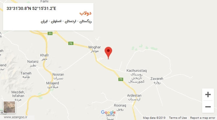 روستای دولاب بر روی نقشه