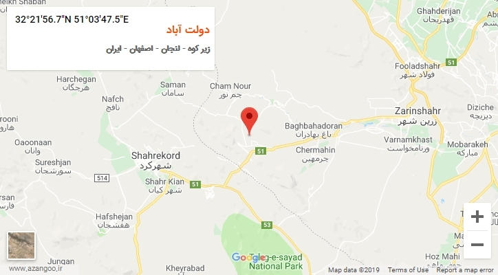 روستای دولت آباد بر روی نقشه