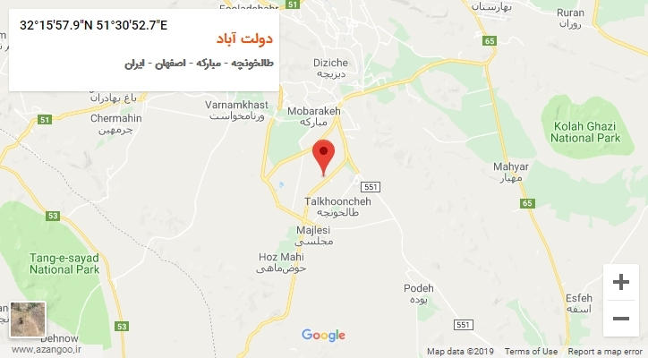روستای دولت آباد بر روی نقشه