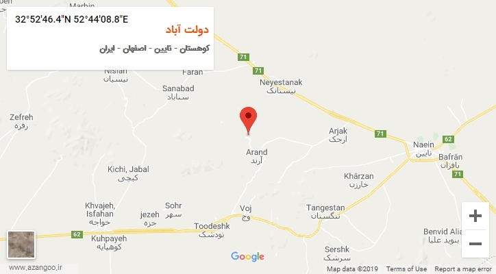 روستای دولت آباد بر روی نقشه