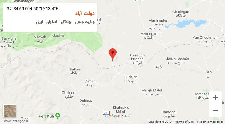 روستای دولت آباد بر روی نقشه