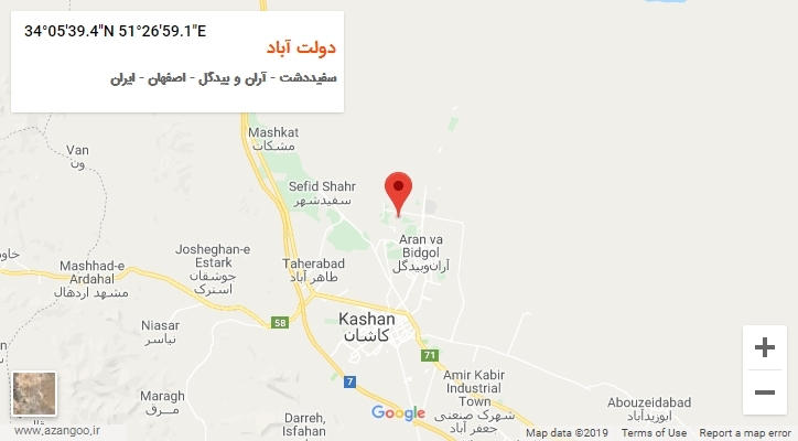 روستای دولت آباد بر روی نقشه