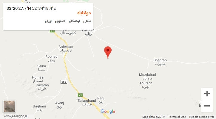 روستای دولتاباد بر روی نقشه