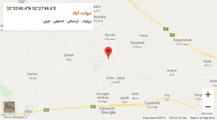 روستای دولت آباد بر روی نقشه