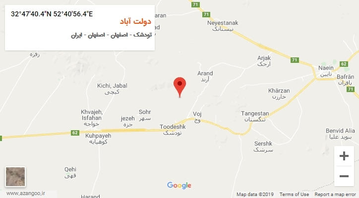 روستای دولت آباد بر روی نقشه