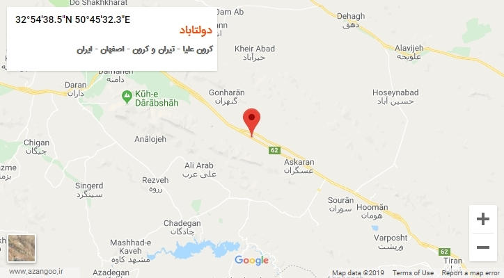 روستای دولتاباد بر روی نقشه