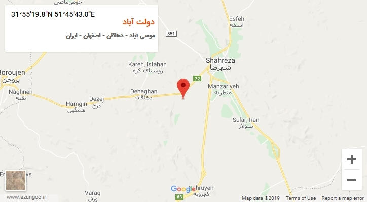 روستای دولت آباد بر روی نقشه