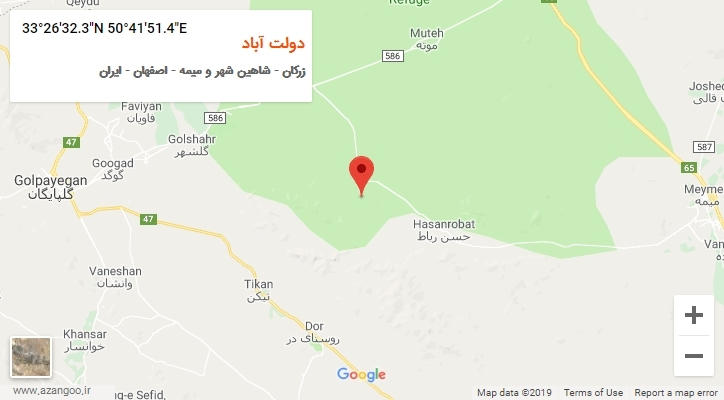 روستای دولت آباد بر روی نقشه