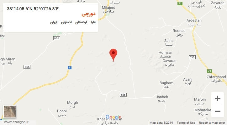 روستای دورچی بر روی نقشه