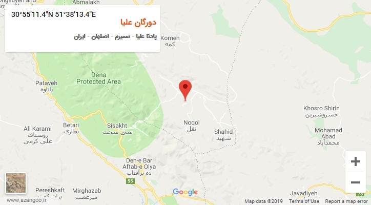 روستای دورگان علیا بر روی نقشه