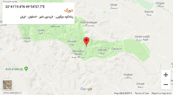 روستای دورک بر روی نقشه