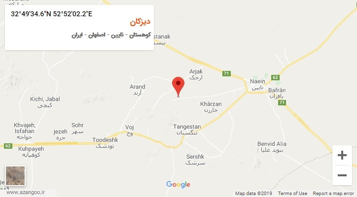 روستای دیزکان بر روی نقشه