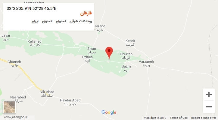 روستای فارفان بر روی نقشه