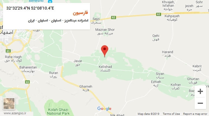 روستای فارسیون بر روی نقشه