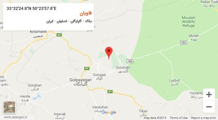 روستای فاویان بر روی نقشه