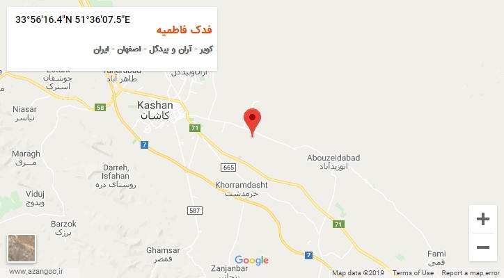 روستای فدک فاطمیه بر روی نقشه