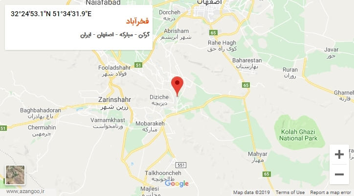 روستای فخرآباد بر روی نقشه