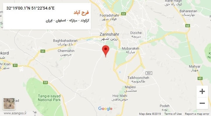 روستای فرح آباد بر روی نقشه